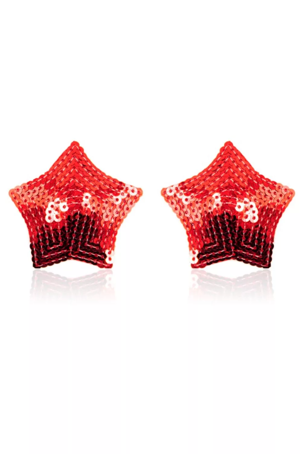 Paire de cache tétons adhésifs étoile pailletée sequin rouge
