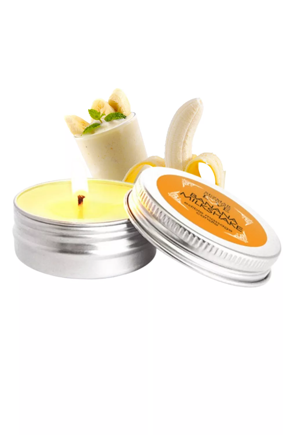 Mini Bougie de massage milshake banane 30ml 100% naturelle