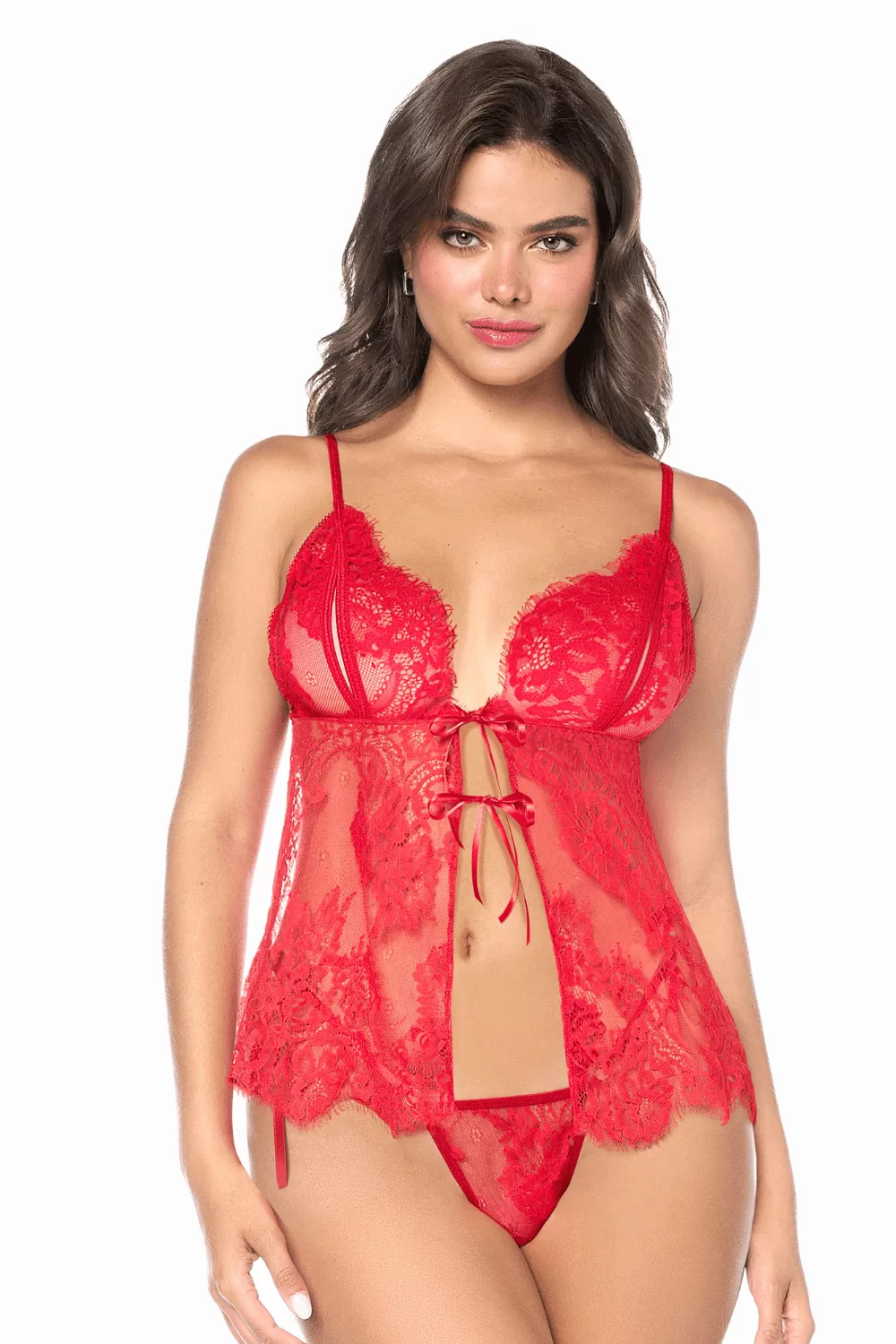 Babydoll Mapalé espiègle avec string à nouer
