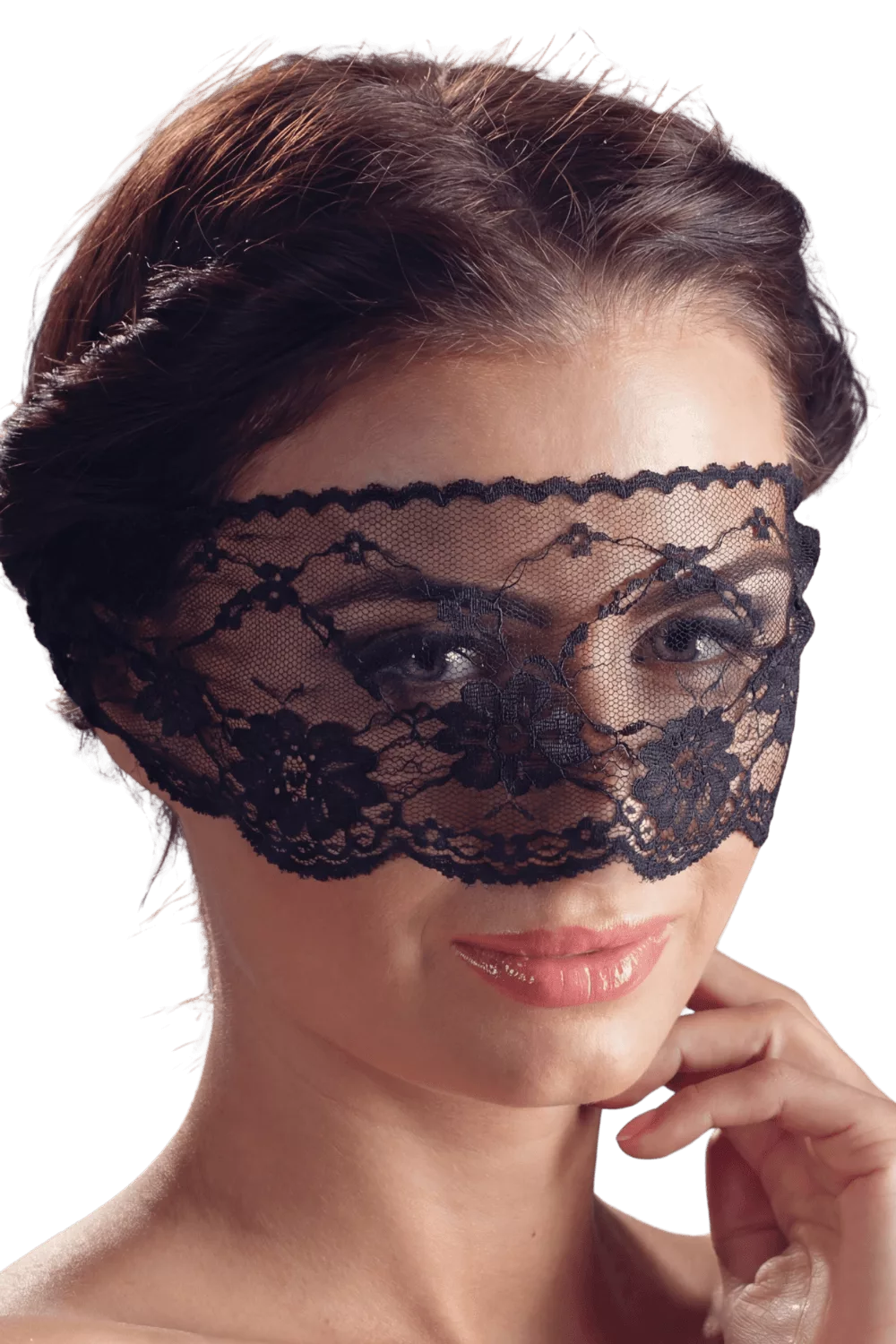 Masque pour les yeux en dentelle noire avec lien à nouer - Cottelli